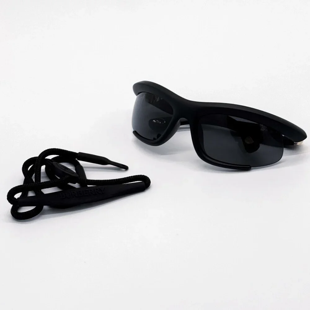 NEW BURBERRY SUNGLASSES BLACK UNISEX BE4462 3452/87 BE4462 345287 FABRIC CHAIN